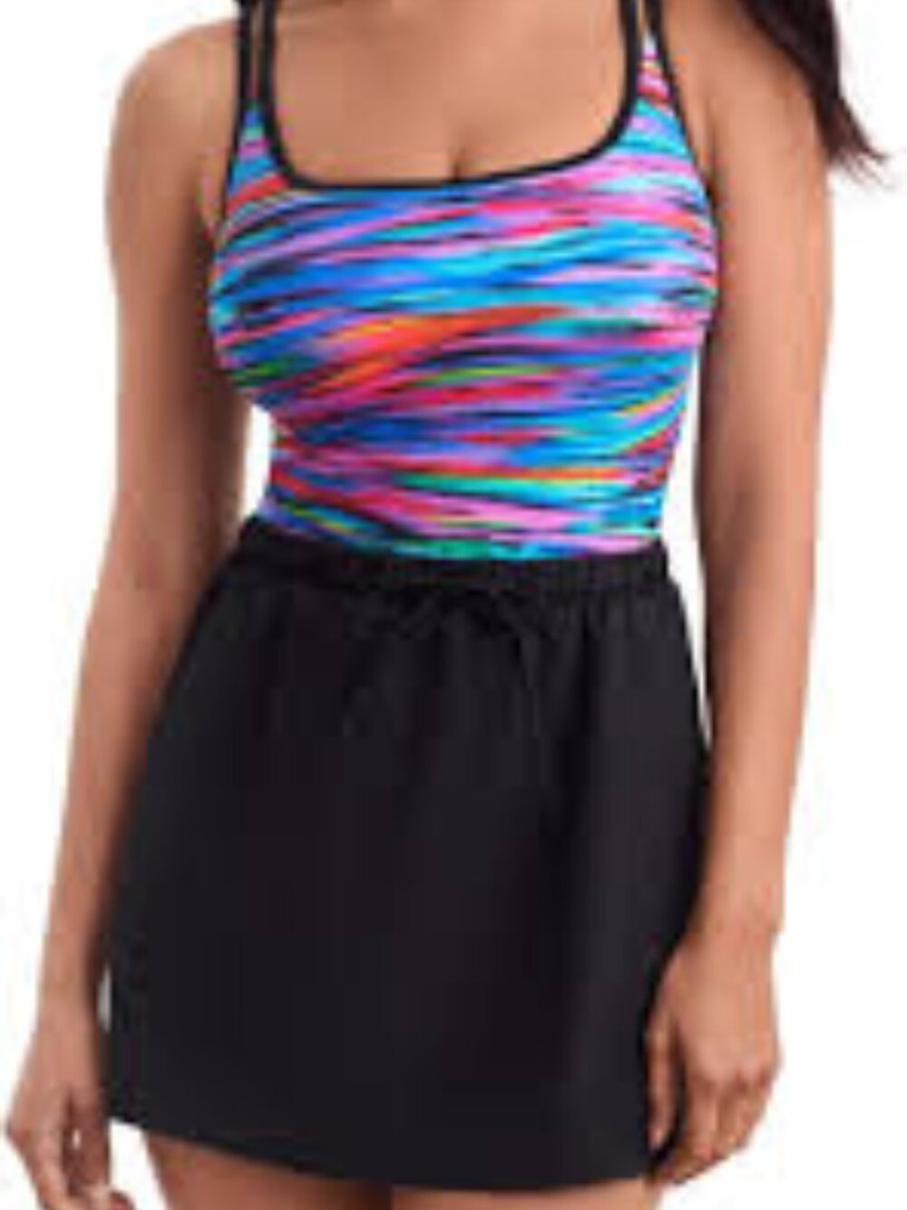 ShapeSolver Sport by Mimi Flamingo Women's Skirted Swimsuit Size 10 NWTS $108